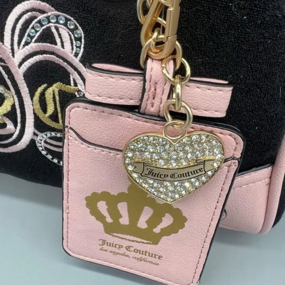 Juicy Couture Juicy Lovers Club Bowler Crossbody Handbag Black Pink NWT - Picture 8 of 8